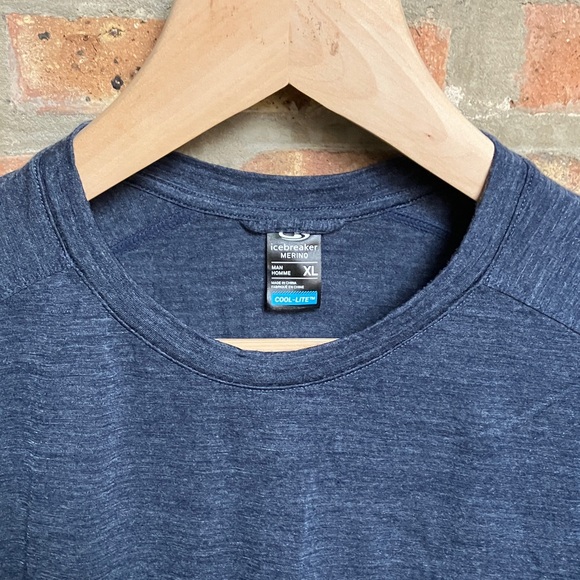 Icebreaker men's short-sleeve t-shirt in a blue merino wool COOL-LITE - Picture 2 of 7